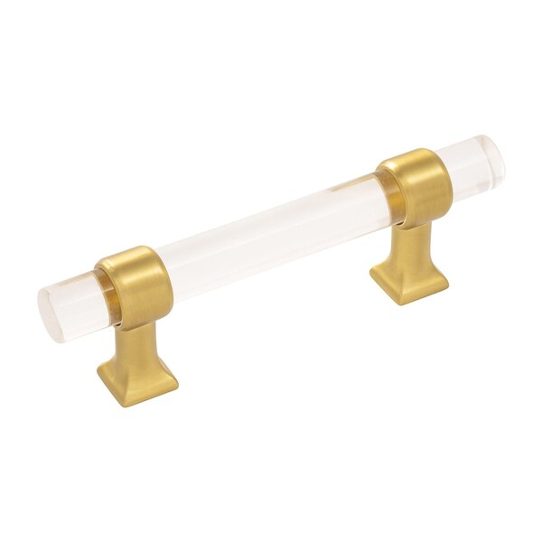 Hickory Hardware Crystal Palace Collection Pull 3 Inch Center to Center Crysacrylic with Brushed Golden Brass Finish HH075857-CABGB - main